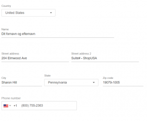 Angiv din ShopUSA-adresse på eBay i USA